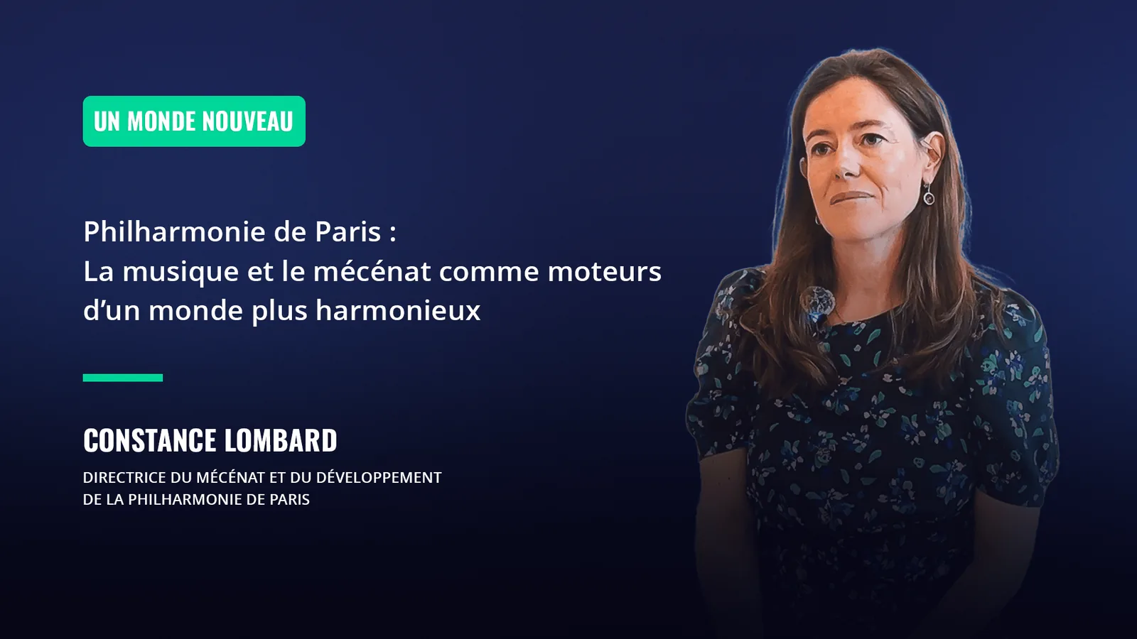 Portrait de Constance Lombard, directrice du mécénat et du développement de la Philharmonie de Paris.